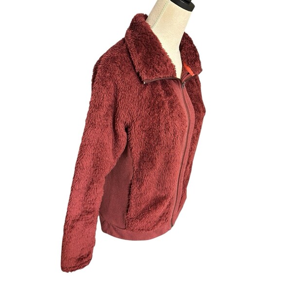 The North Face Womens Jacket Furry Fleece Burgundy Full Zip Hike Camp Outdoor S - Picture 4 of 8